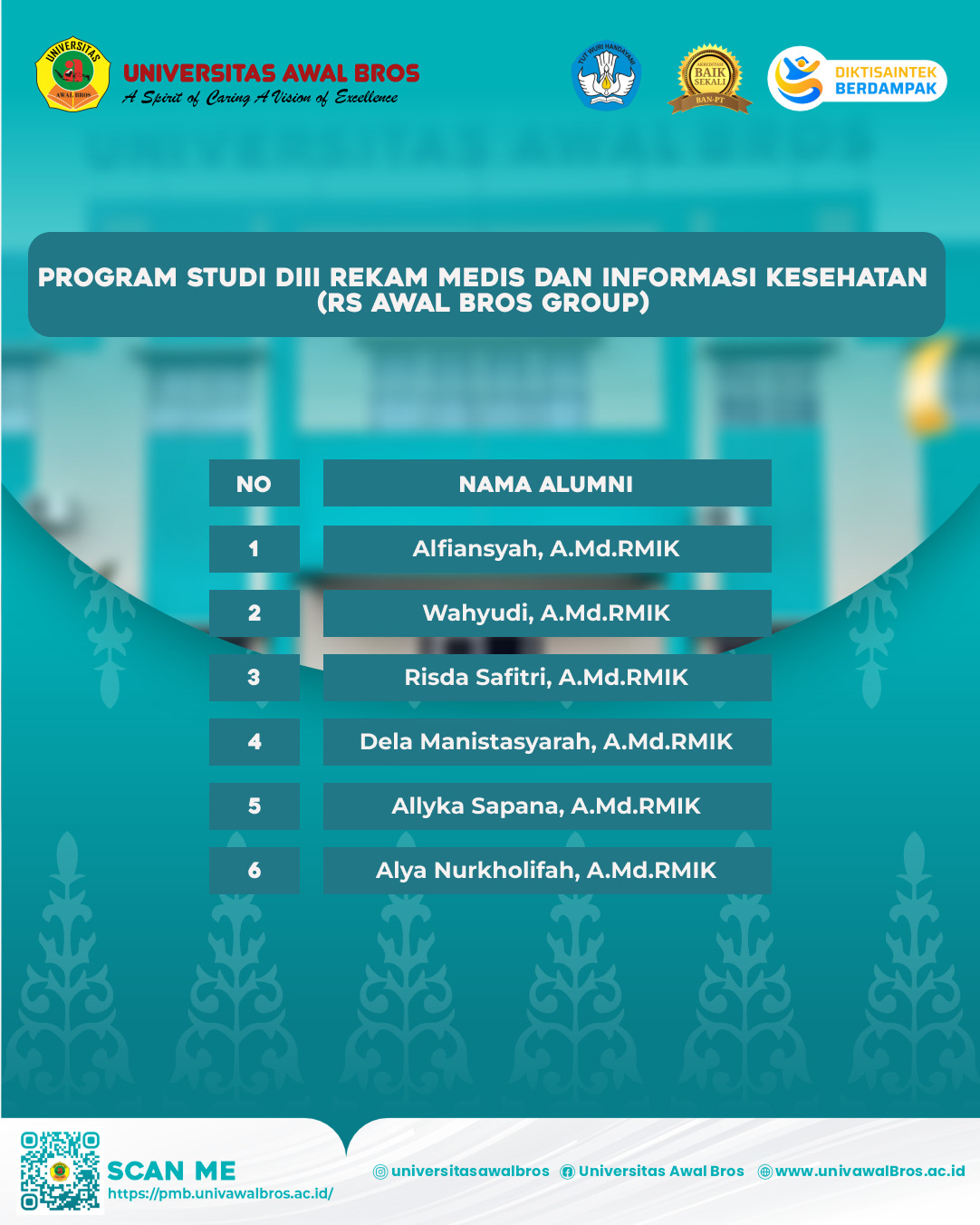 ALUMNI REKAM MEDIS DITERIMA BEKERJA DI RS AWAL BROS GROUP